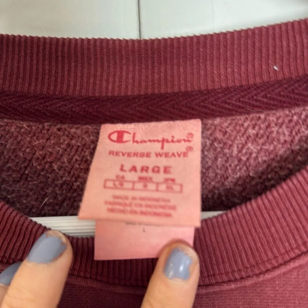 Guizo x Champion Revolve maroon oversized crewneck sweatshirt size Large - Image 6