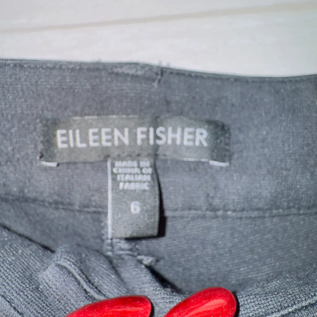 Eileen Fisher Women's 6 Black Skinny Pants Stretch Slim Fit Classic Five Pocket - Image 5