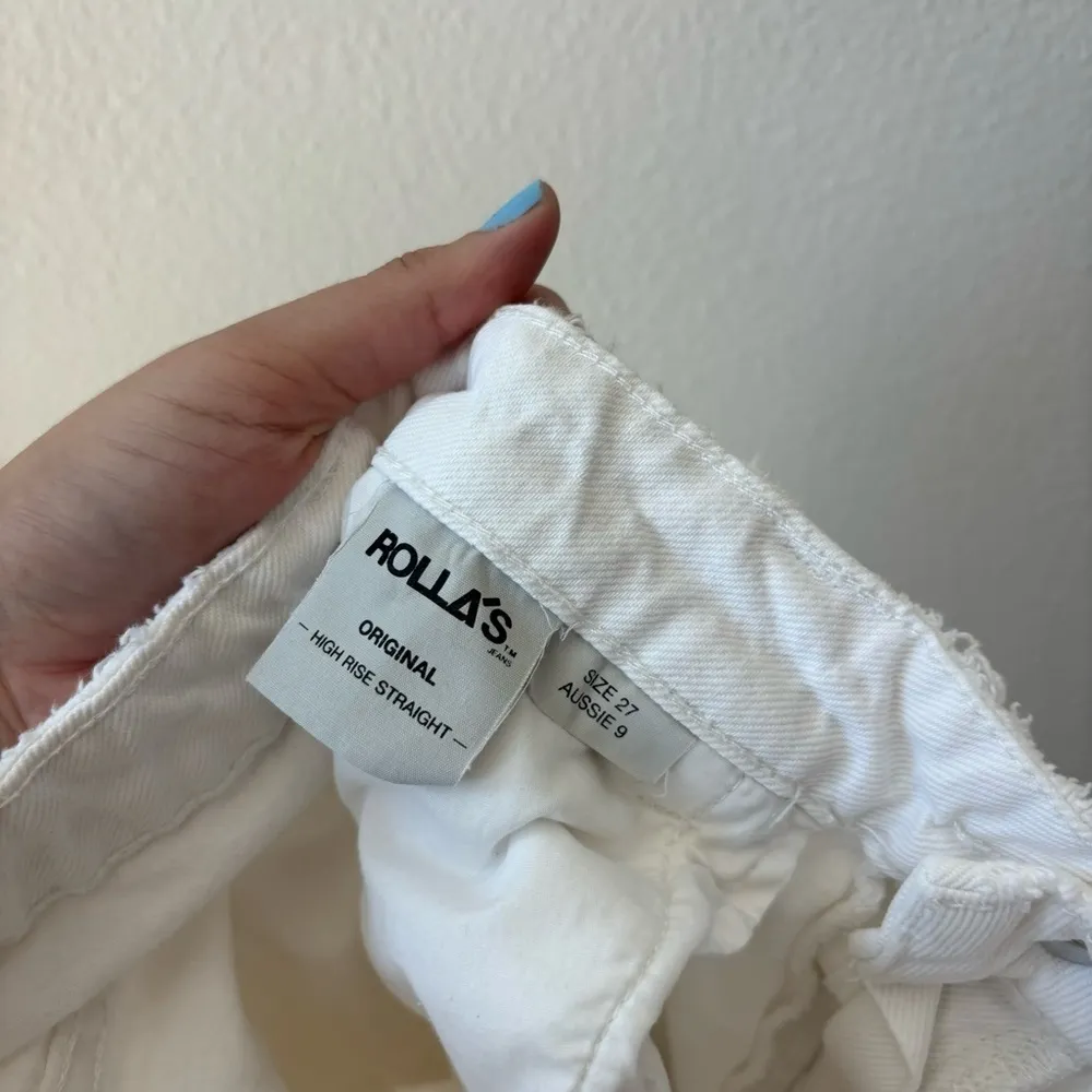rollas high rise straight original jeans in white Size 27 - Image 13
