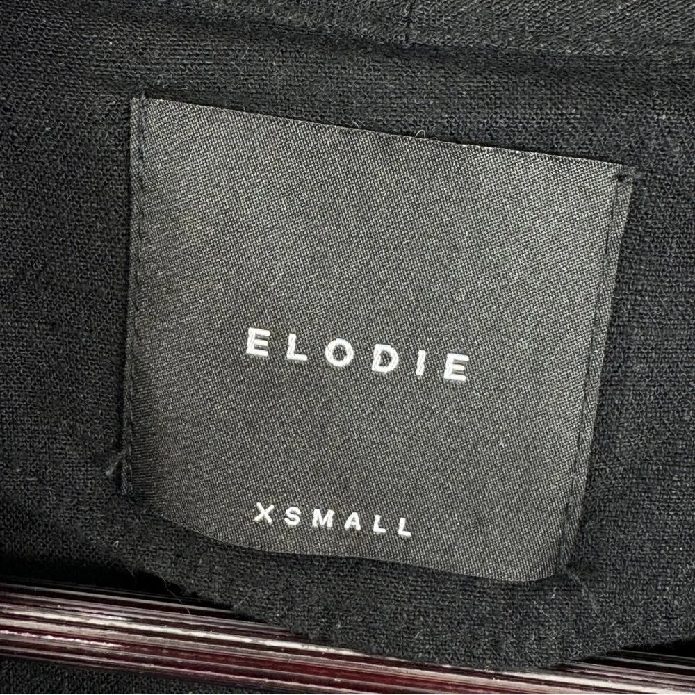 Elodie Waterfall Linen Blend Cardigan Topper Jacket Black XS Open - Image 11