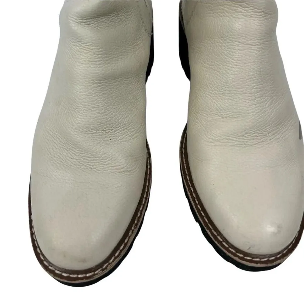 Dolce Vita ivory leather Huey H2O boots. Waterproof w/ lug heels. Sz 10 White - Image 5
