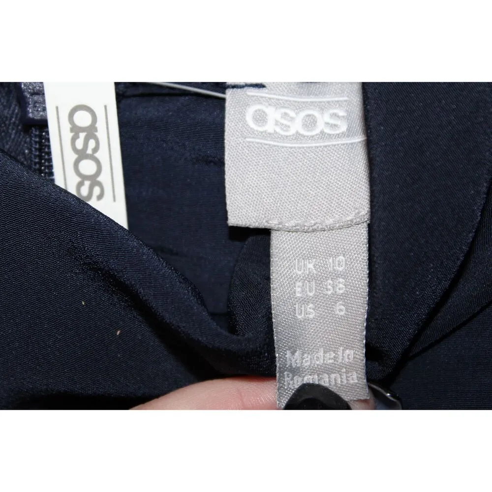 NWT Womens ASOS Black Zip Up Long Sleeve High Neck Waist Detail Jumpsuit Size 6 - Image 3