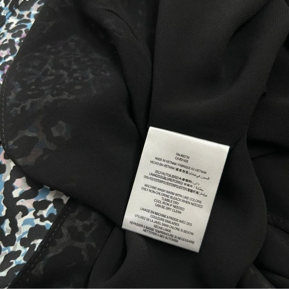 BCBGENERATION Mini Dress Womens Size XS Leopard Print Animal Ruffle Colorful - Image 9