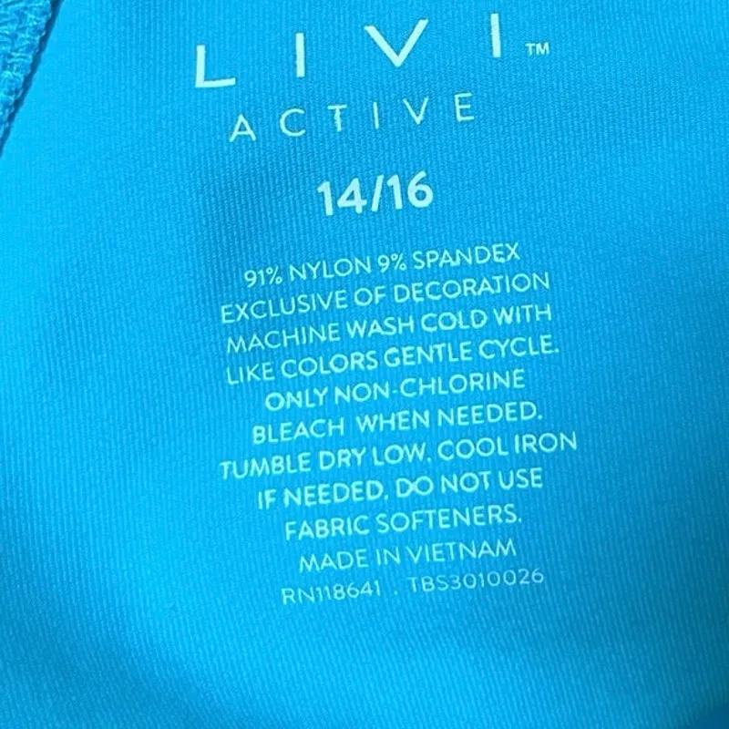 Livi New UPF 50+ Moisture Wicking Aqua Blue Short Sleeve Top Size Size 14/16 - Image 10