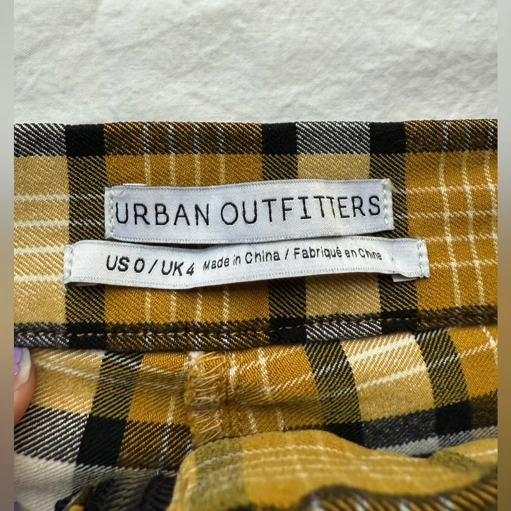 Urban Outfitters Yellow Black Plaid Cropped Skinny Pants 0 - Image 4