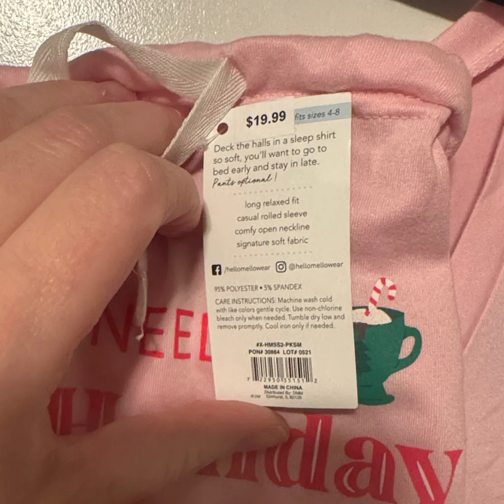Hello Mello Sleep Shirt NWT Pink Size undefined - Image 3