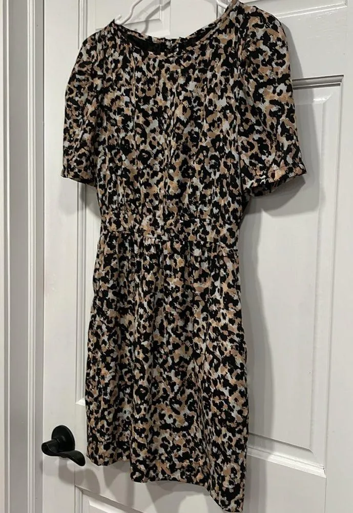 BCBGeneration Animal Print Mini Dress with Pockets and Tie Up Back - Image 2