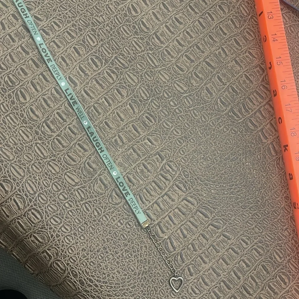 Green Faux Leather “Live Laugh Love” Wrap Bracelet - Image 4