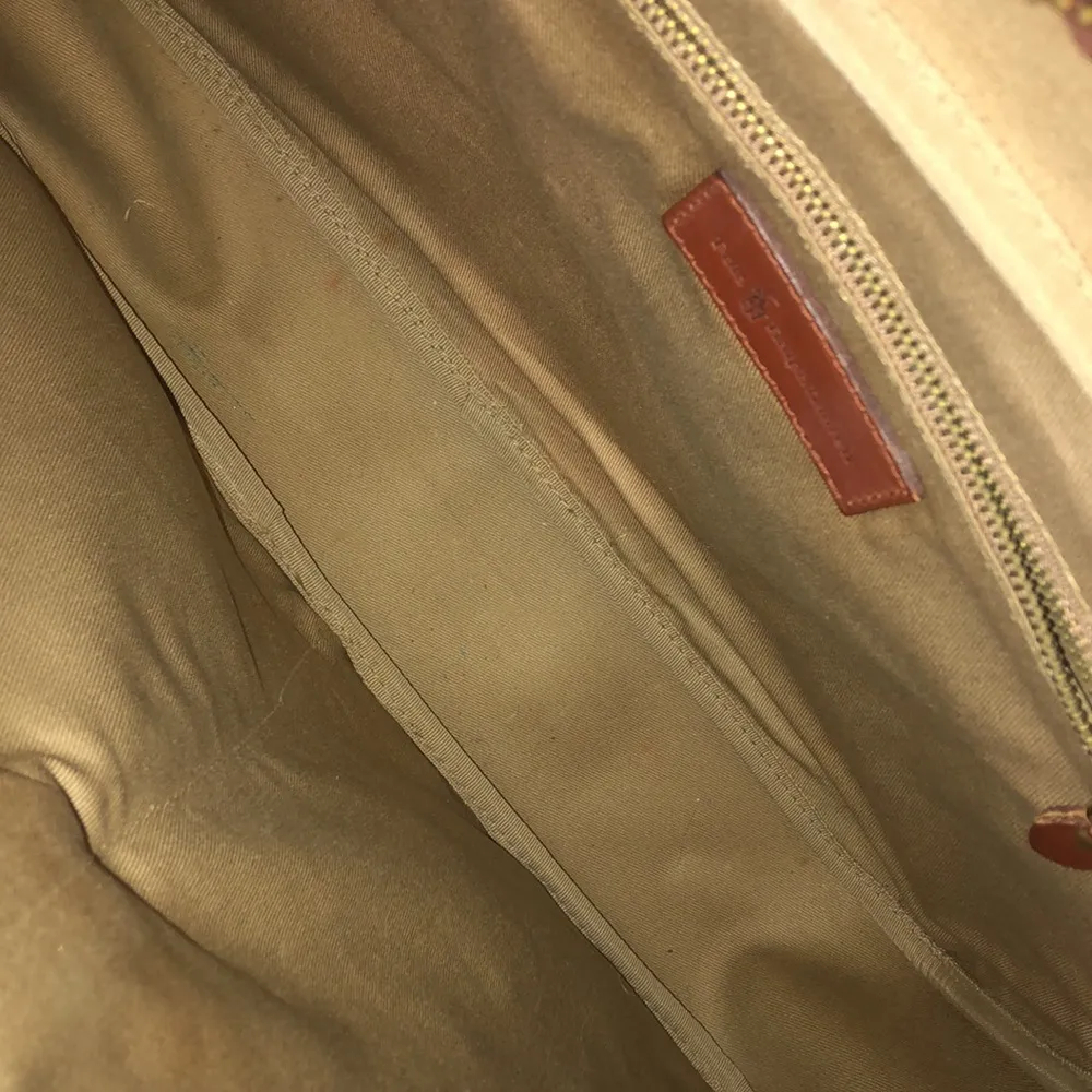 Brown Green Tartan Plaid Computer Crossbody Tote Messenger Bag Rare - Image 6