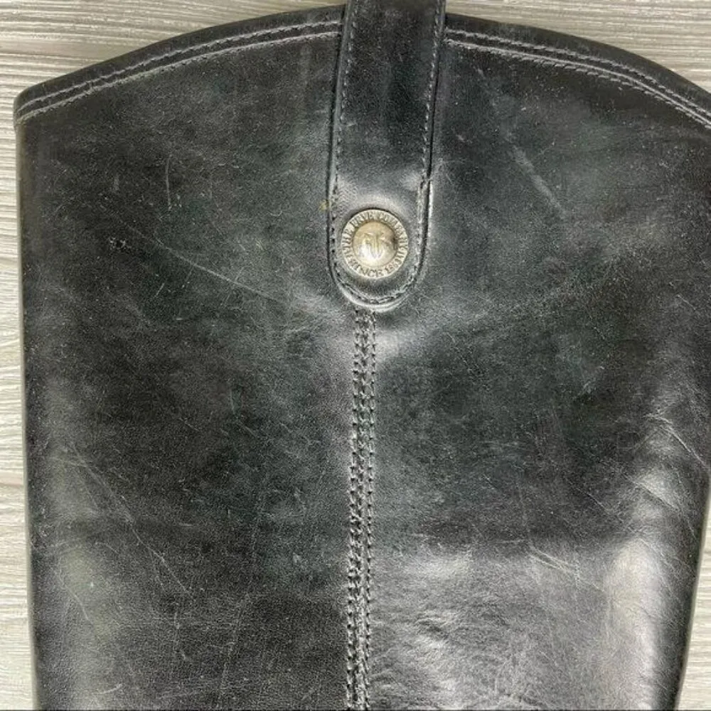 Frye melissa womens black riding leather calf high boots size 8.5 - Image 8