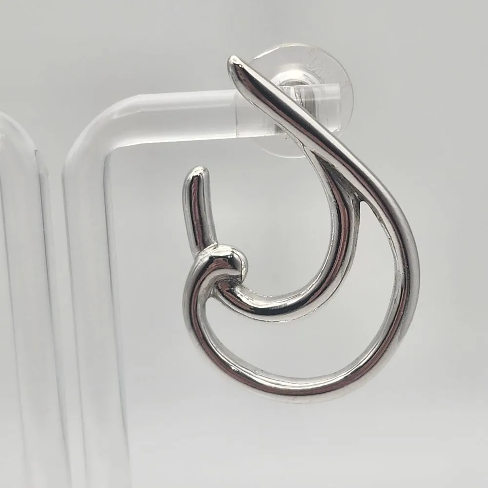 Trifari Silver Tone Post Earrings - Image 2