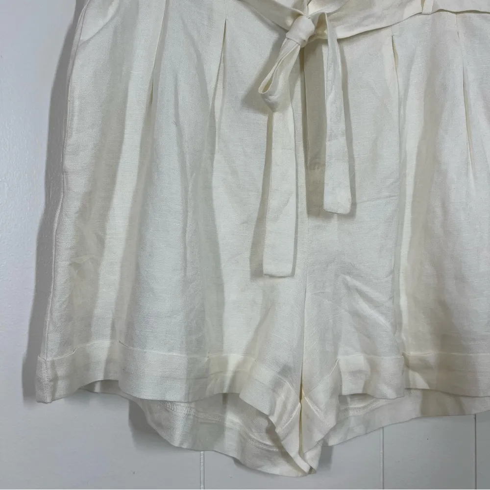 Vici Cream Linen Blend Paperbag Shorts - Image 8