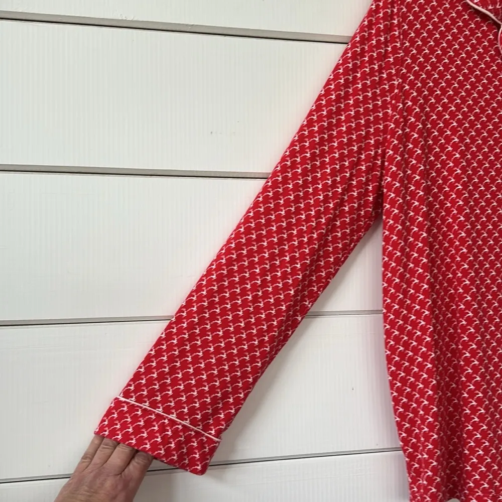 Super-Soft Reindeer Printed Knit PJ Pajama Set Large - Image 5