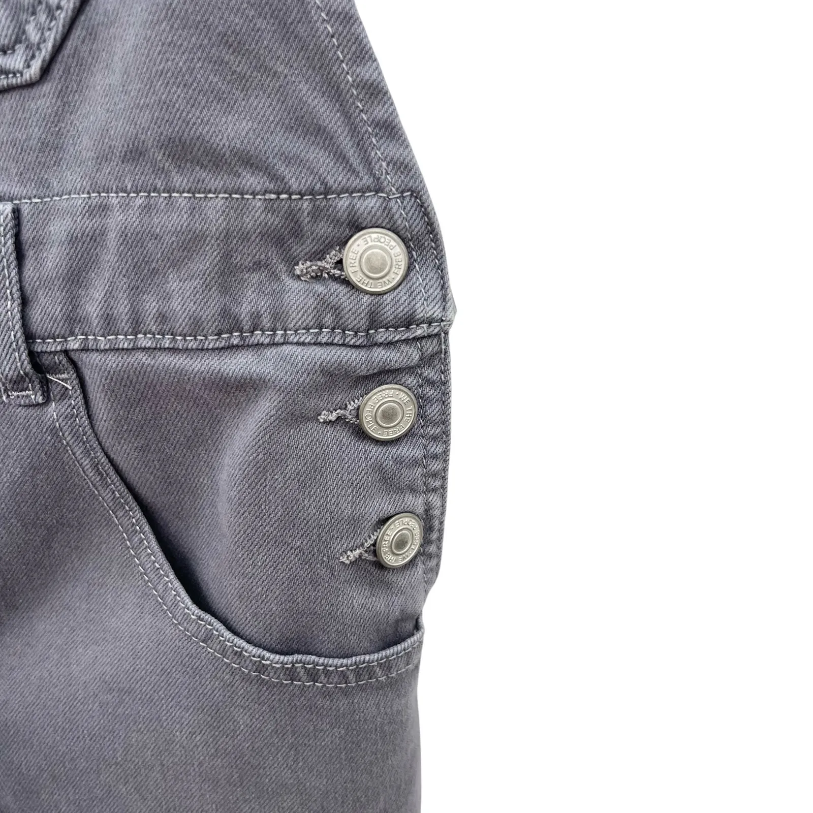 Free People We The‎ Free Ziggy Shortall Overalls Denim Gray Size Small - Image 6