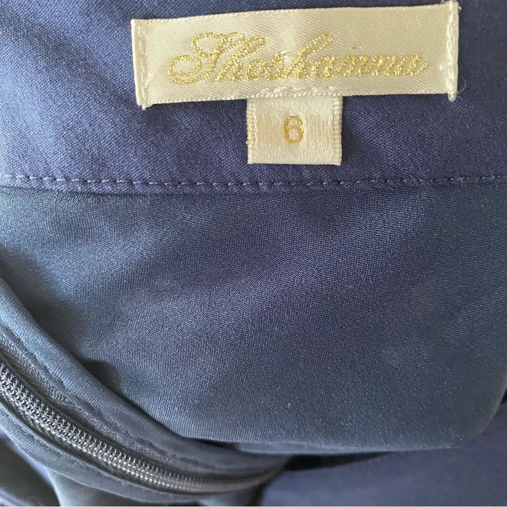 Anthropologie Shoshanna Floral Lace Navy Blue Halter Dress Size 6 - Image 7