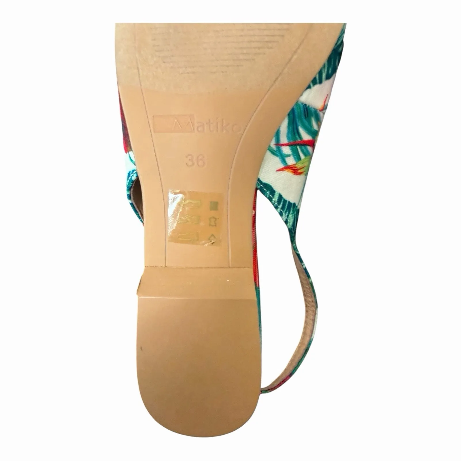 Matiko Hawaiian Print Slingback Flats Pointed Toe Tropical Floral Shoes Size 36 - Image 10