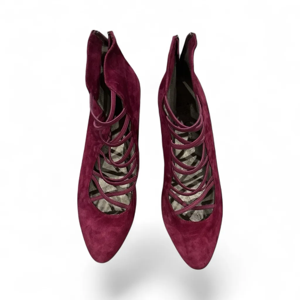 JEFFREY CAMPBELL PURPLE WEDGE POINTED TOE ELASTIC CAGE SHOES 8 - Image 2