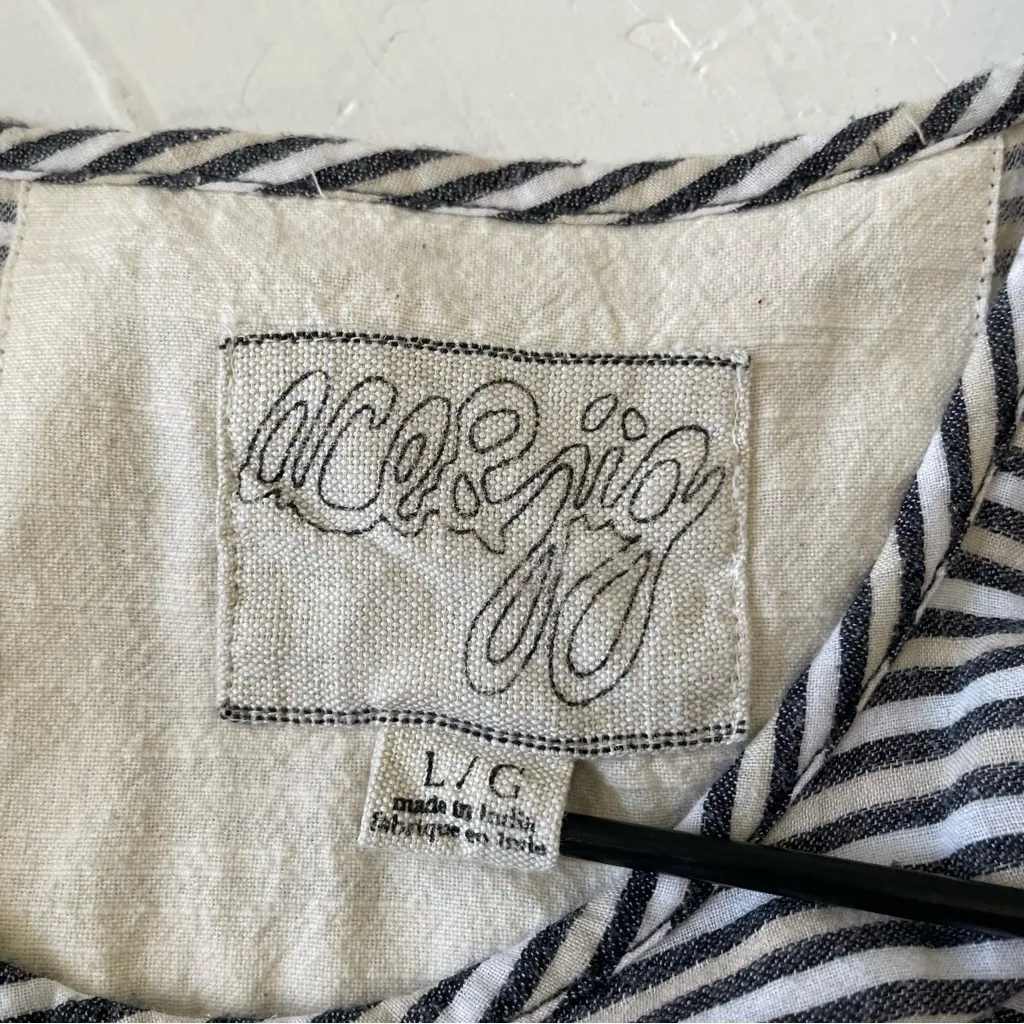 Ace & Jig Rosemary Black Cream Striped Tiered Skirt Mini Dress Size L - Image 4