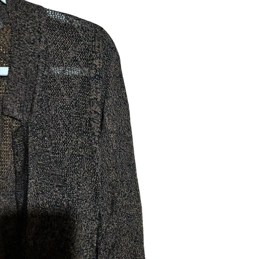 NIC+ZOE Cardigan Womens Small Multicolor Silk Blend Sheer Open Sweater - Image 3