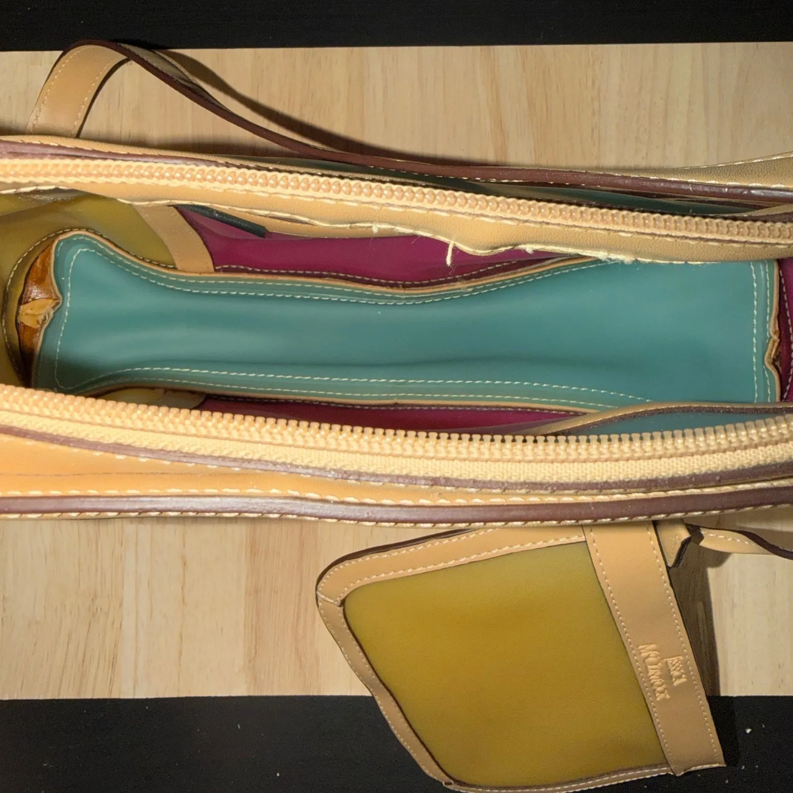 Jessica McClintock Colorblock Shoulder Bag with Matching Pouch - Image 8