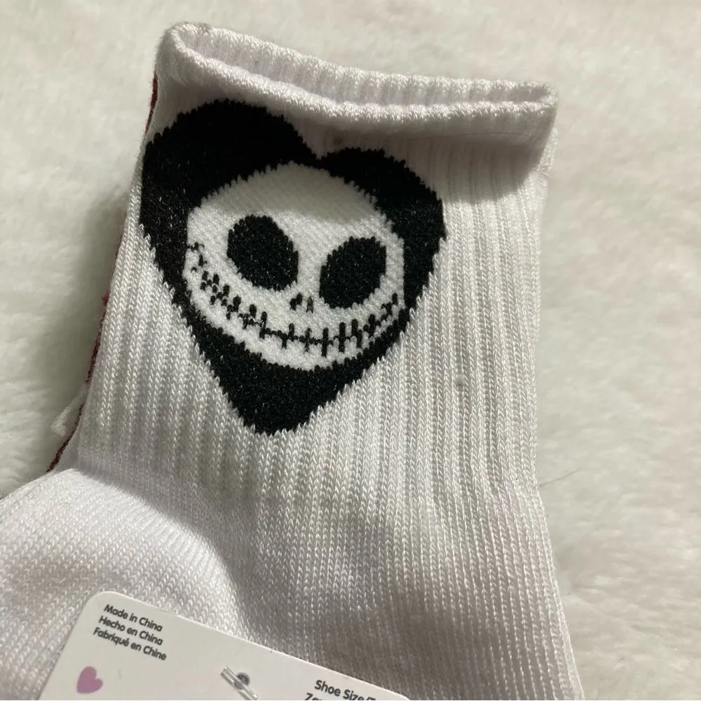 Nightmare Before Christmas Valentines 3 Pairs Crew Socks NWT Jack and Sally - Image 3
