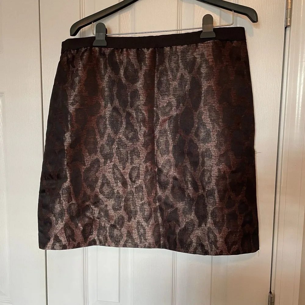 Ann Taylor Animal Print Skirt Sz 16 Leopard Print Career Workwear Classy‎ - Image 5