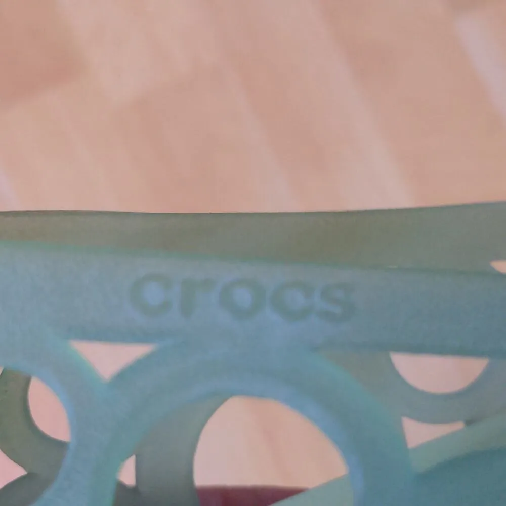 Crocs Adrina Open Toe Slip On Ballet Flats Green Bubble Circle Cut Out Jelly 8 - Image 8