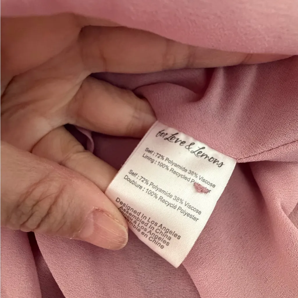 FOR LOVE AND LEMONS Francesca Pink Strapless Paisley Velveteen Maxi Dress Sz M - Image 7