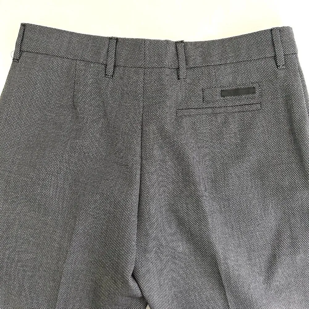 Prada Wool Cropped Trouser Pants Grey / Black Pindot Size 6 IT 42 - Image 4
