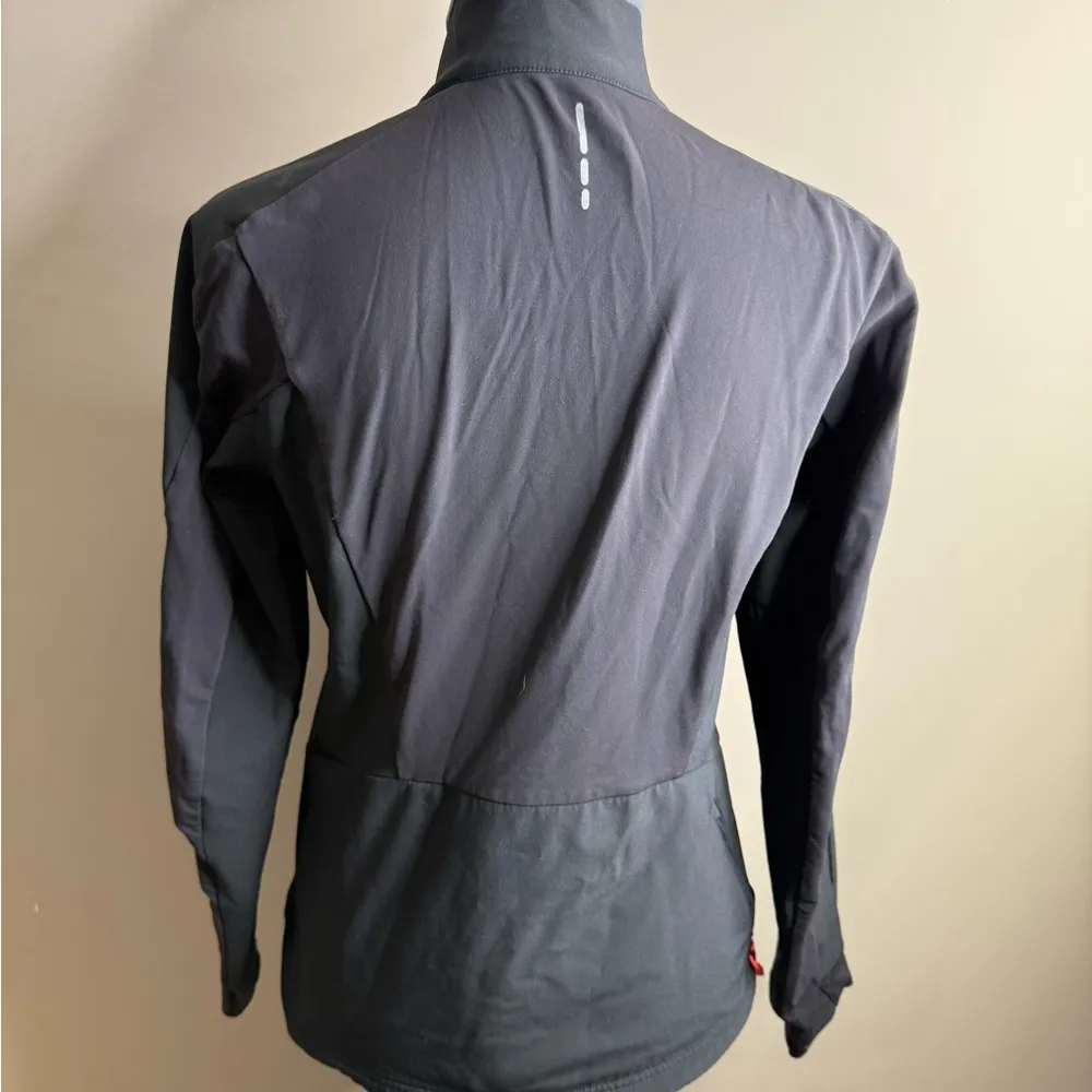 Salomon Women's Black Jacket with Pink Accents clima wind momentum jacket med - Image 7