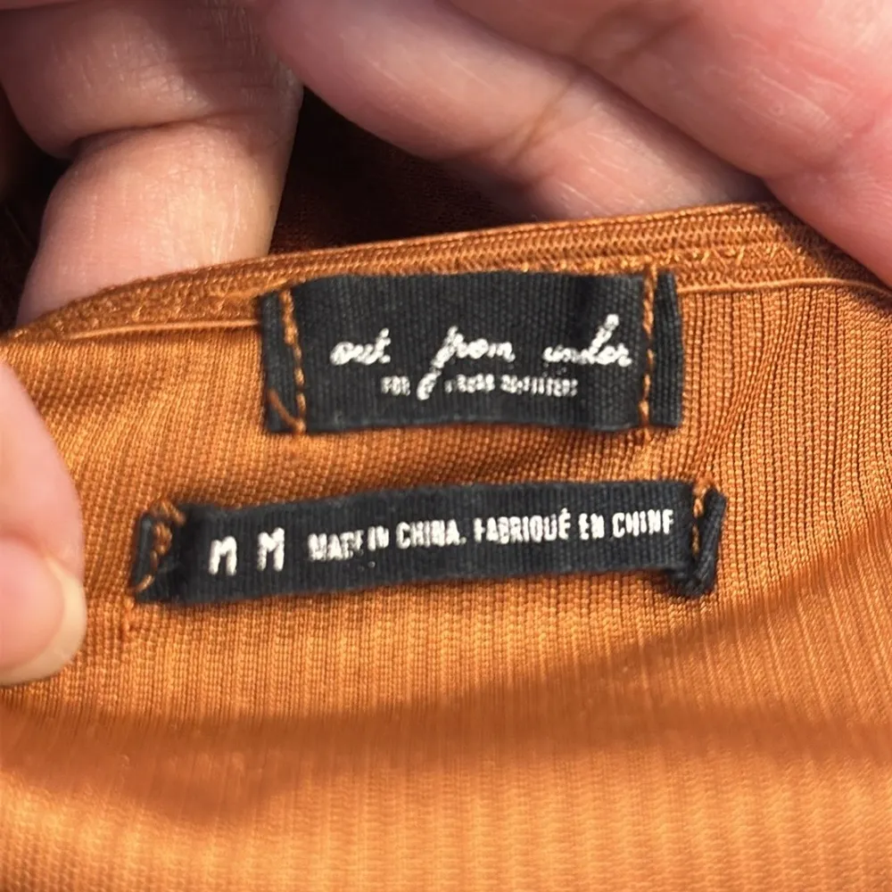 Urban Outfitters Out From Under Shayla Velvet Plunging Ribbed Orange Bodysuit - Image 8