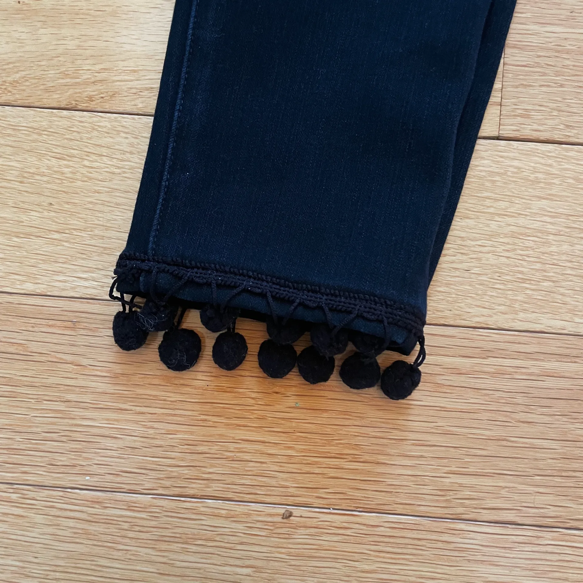 AG Farrah Skinny Ankle Black Jeans with Tassel - Image 5