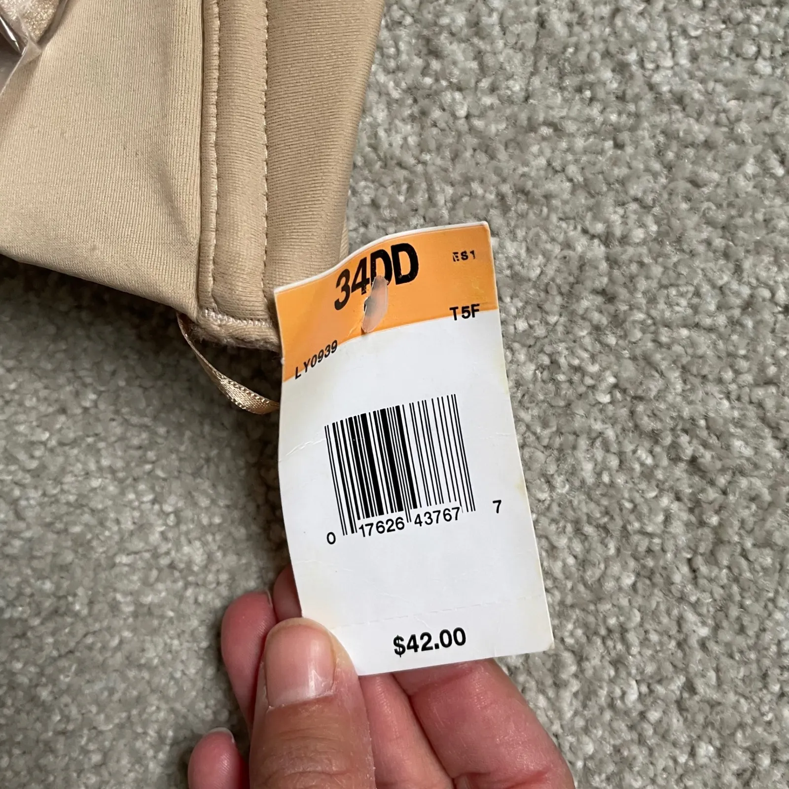 Nude Strapless Bra 34DD Underwire Padded Convertible Straps Included NWT Tan Size undefined - Image 4