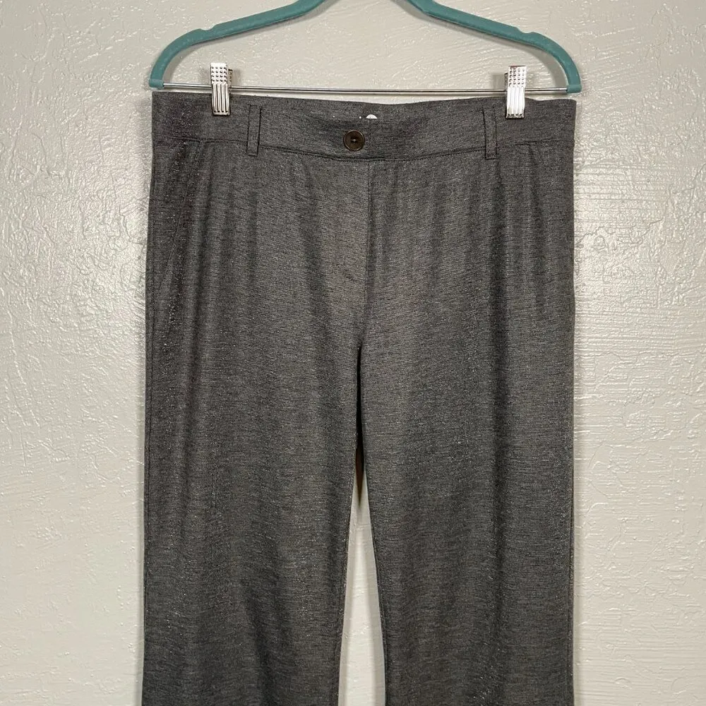 Betabrand Women L Gray Metallic Bootcut Classic Dress Pant Yoga Stretch - Image 3
