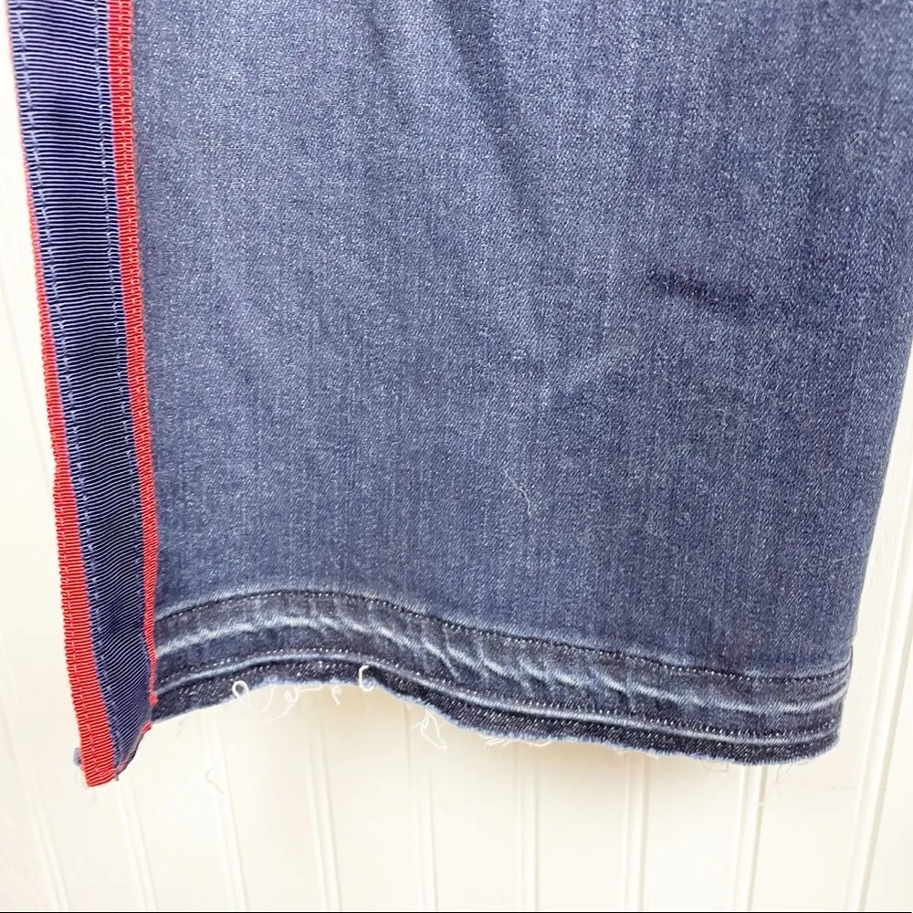 NEW Veronica Beard Jeans Carolyn Baby Boot in Midnight Red Stripe Plus Size 24 - Image 9