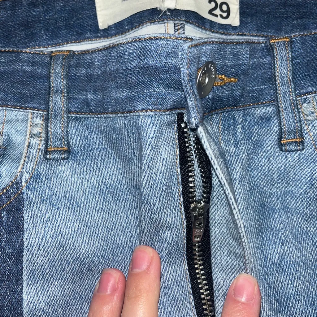 Rag and Bone  Women's Miramar “sweatpant” Patchwork Straight Jeans - Image 4