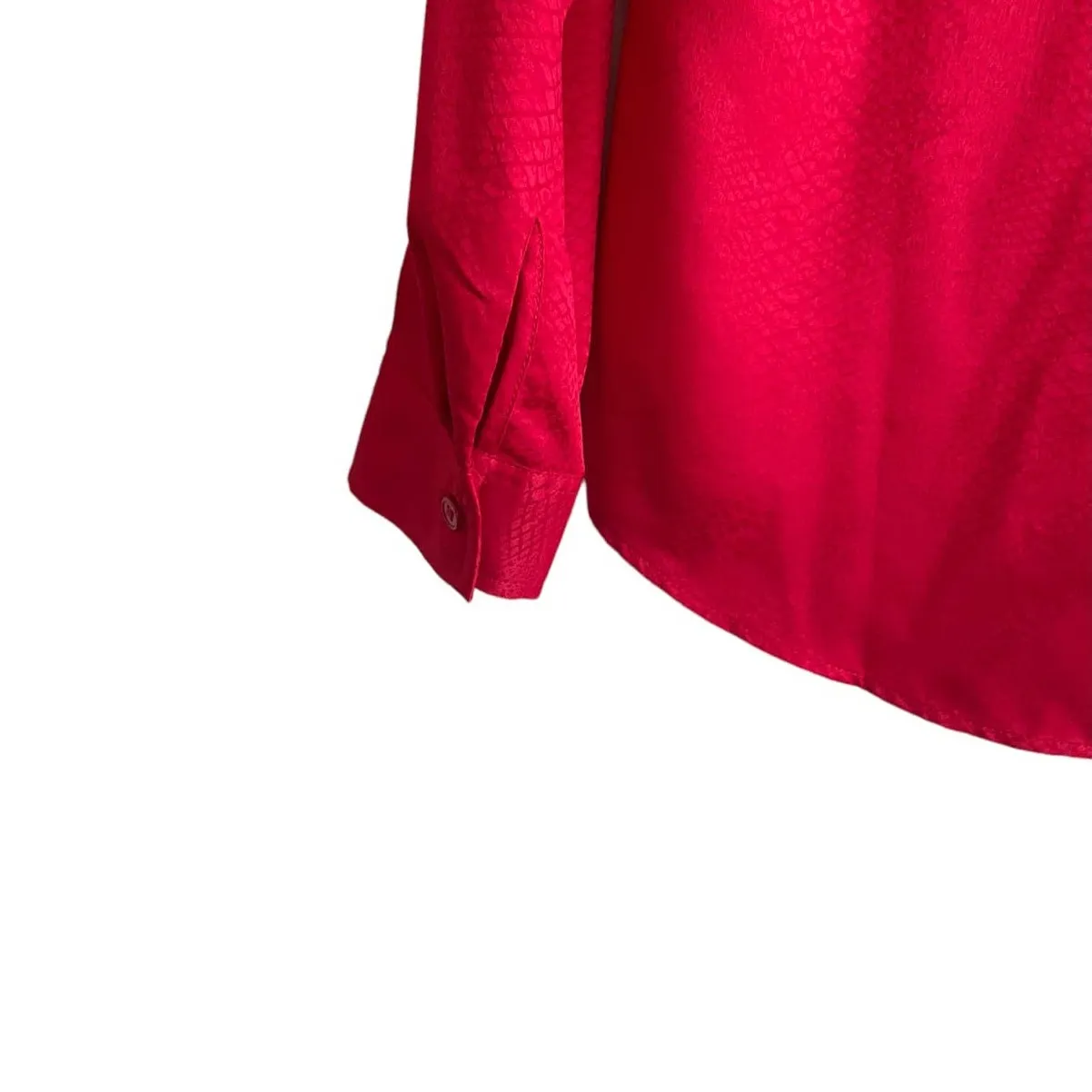 Chicos Women Top S Red Tone On Tone‎ Animal Print Lightweight Flowy Work Office - Image 4