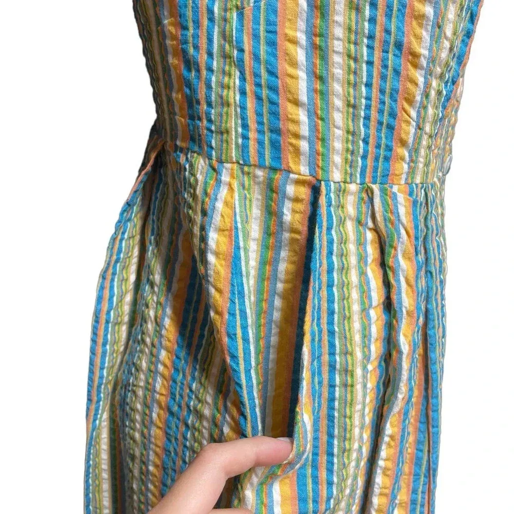 Roller Rabbit Seersucker Lindy Dress Rainbow‎ Stripe Size Medium - Image 8