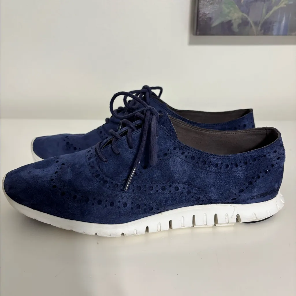 Cole Haan Zero Ground Women’s  Deep Blue Suede Oxfords Size 8.5 B - Image 2