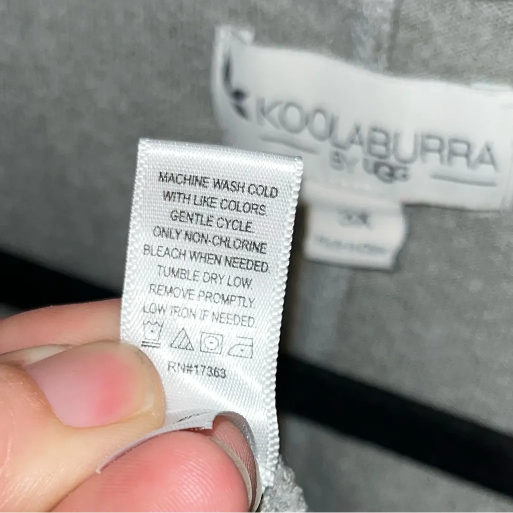 Koolaburra by UGG Marshmallow Jersey Hooded Cardigan Silver Size 2X - Image 4