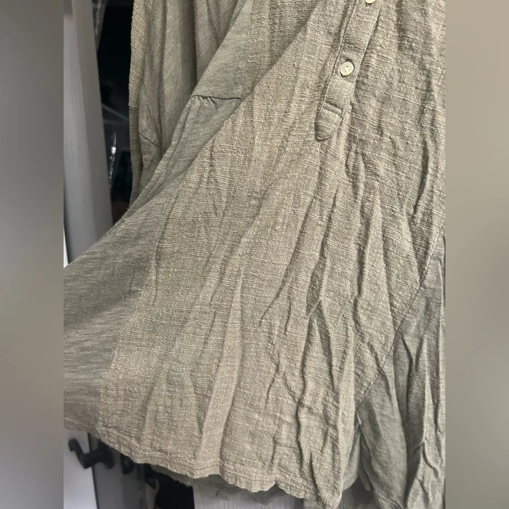 Lucky Brand Woven Mix Gauzy Henley Top Loose Fit - Image 5