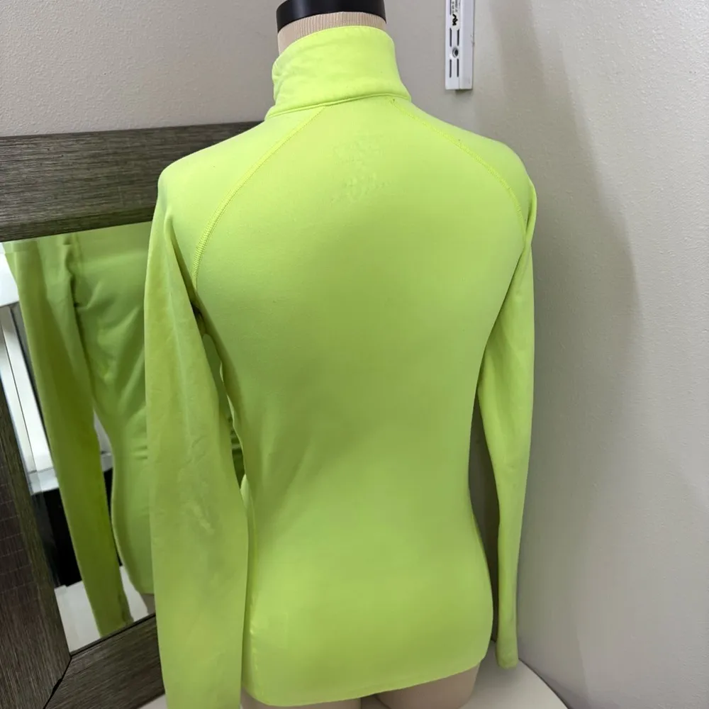 Nike Yellow Fitted 3/4 zip dri-fit compression Long Sleeve Tee - Image 8