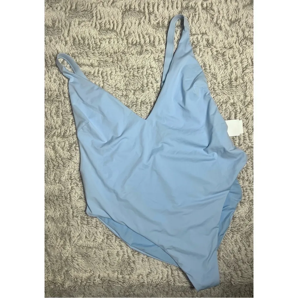 Good American Sky Blue Plunge V-Neck One Piece Swimsuit Size 6 XXXL 3X NWT - Image 7