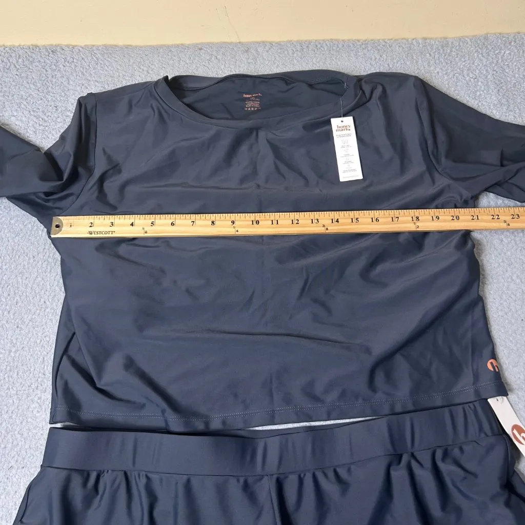 Honey Mark Swim Set 3XL Gray Salty Shorts Rash Guard Top‎ 2 Piece Set NEW Size undefined - Image 6