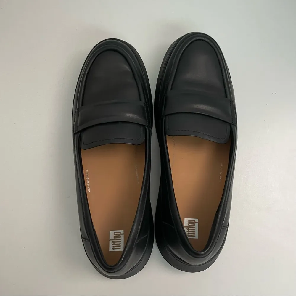 Fitflop Loafer F-MODE Padded Leather Flatform Platform Penny Loafer Look Black - Image 5