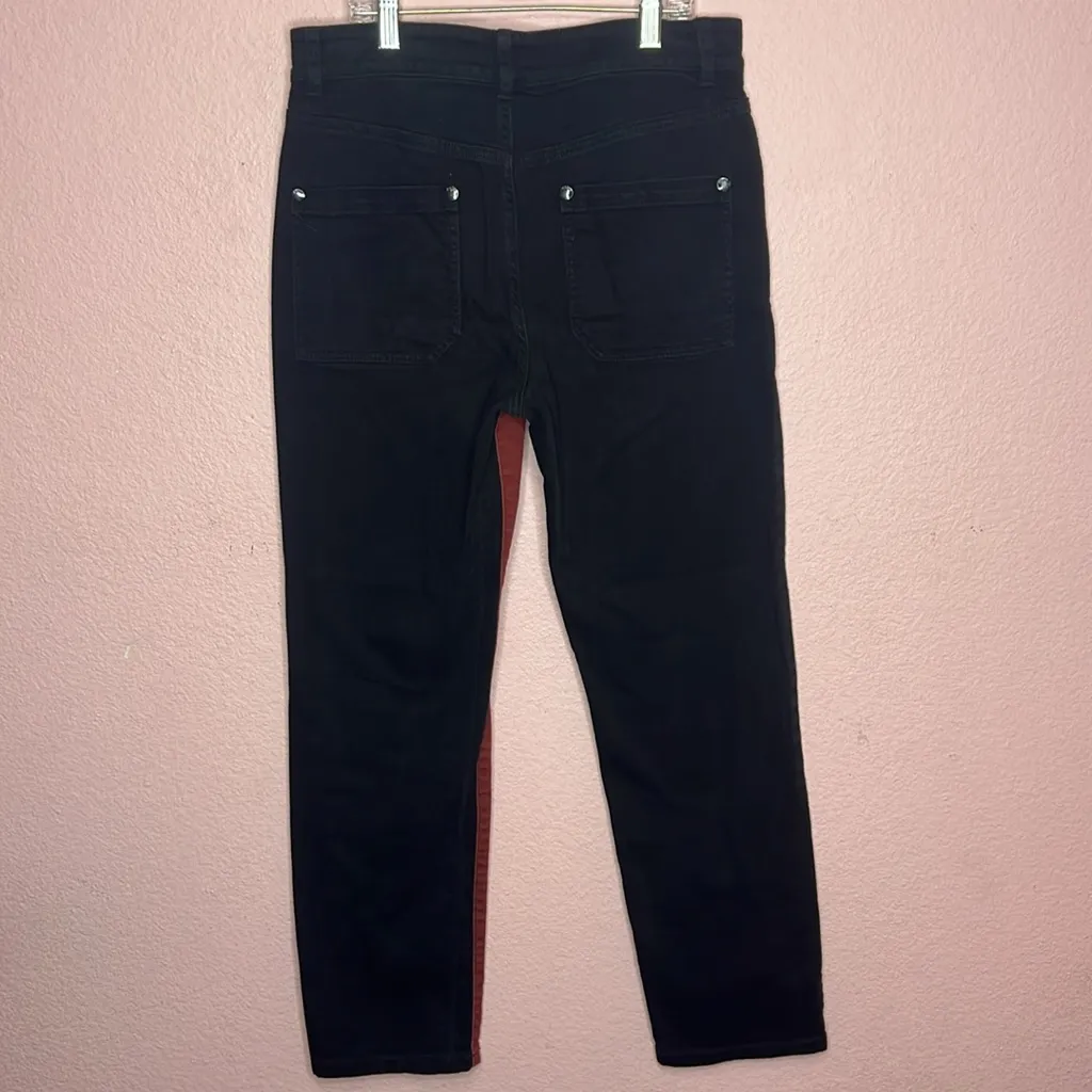 Anthropologie Maeve Colorblocked Straight Pants Dark Orange. Size 27 - Image 7