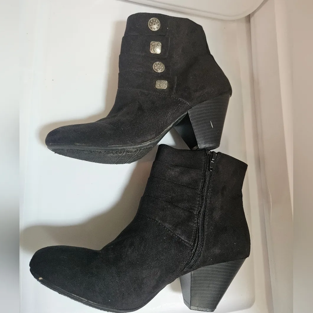 Covington Susan Black Bootie Silver Decals 2.5 Heel Womens Sz 10 *Missing Decal - Image 6