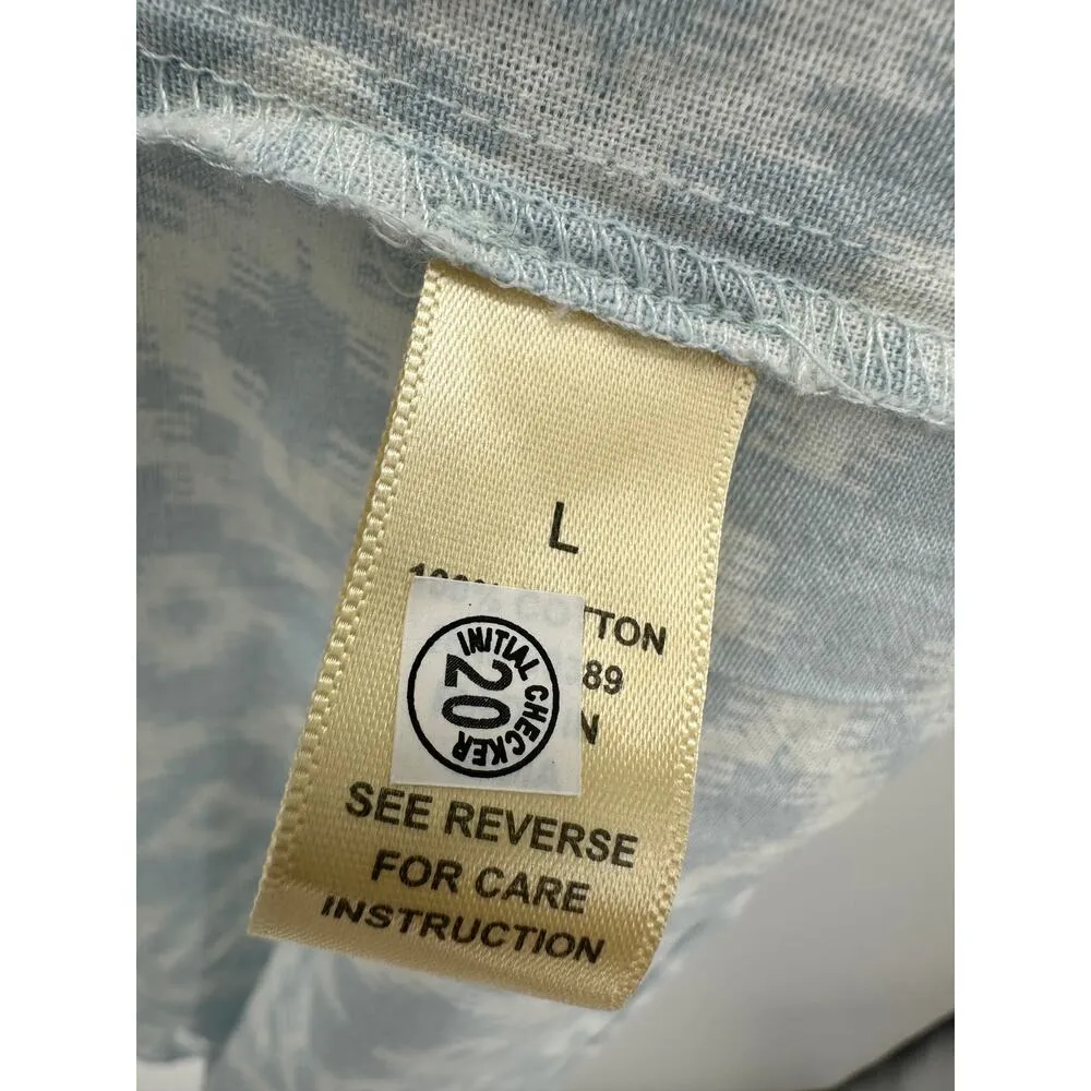 Studio West Apparel Top Women Large Blue White Button Front Boho Peasant Tunic - Image 8