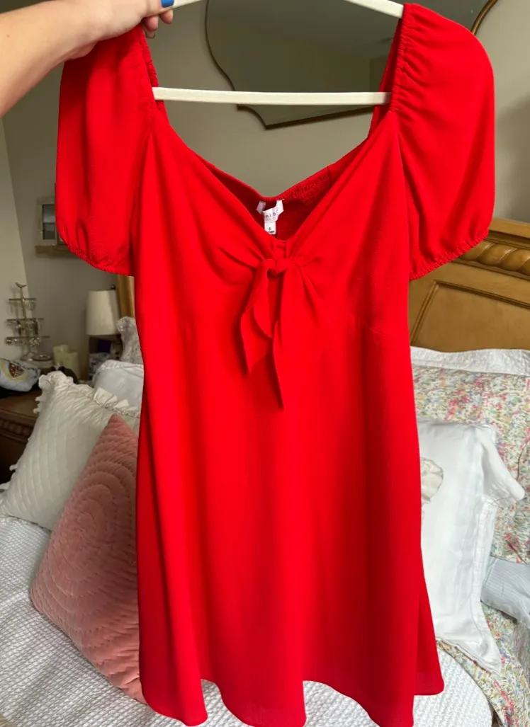 Gianni Bini Red Mini Dress Ivy Tie Front 6 - Image 3