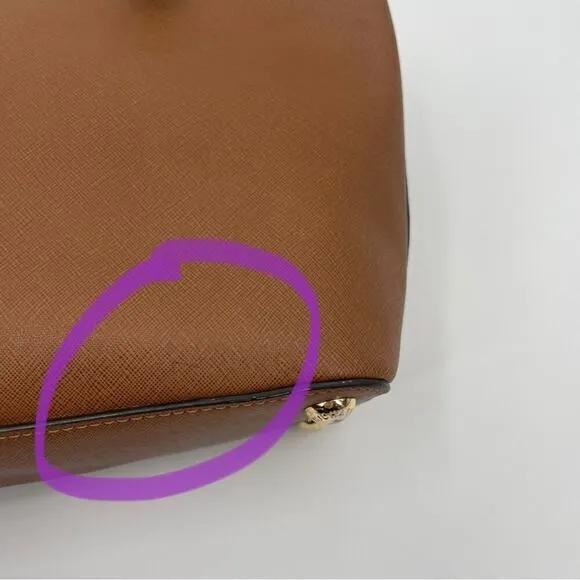 Michael Kors Tote Jet‎ Set Medium Top Zip Snap Pocket Tan - Image 12